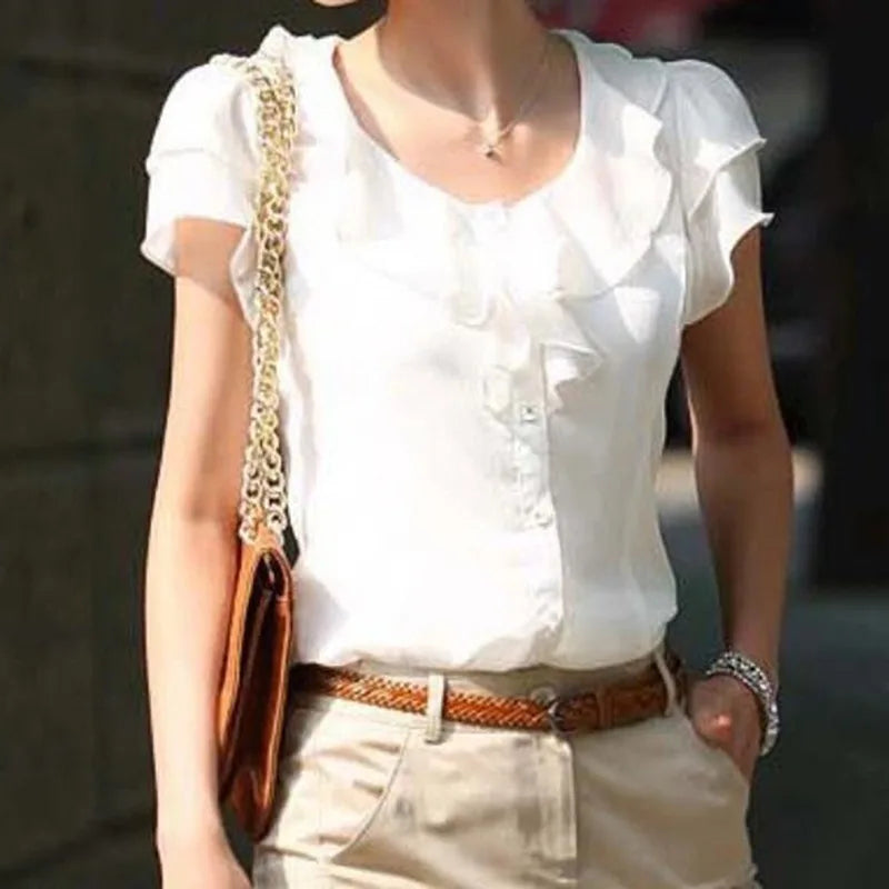 Korean Fashion Women Shirts White Shirt