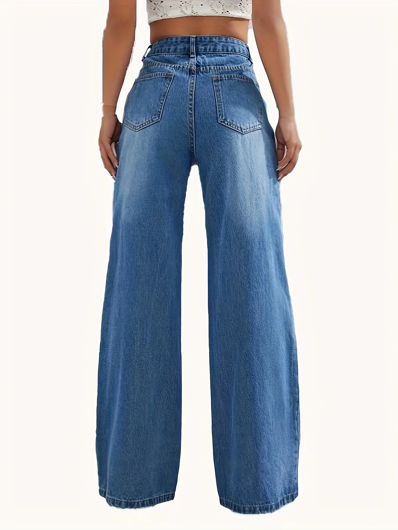 New Women's Cross-Border European and American Style Solid Color Jeans