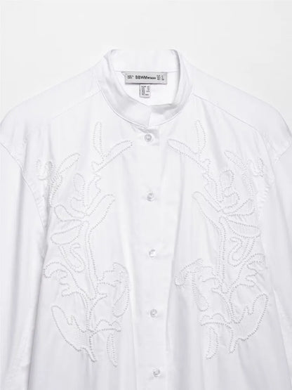 Embroidery Shirt Women Spring Casual Simple Women's Shirts