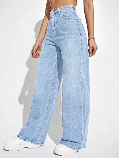 New Women's Wear European and American Loose Denim Wide Leg Pants