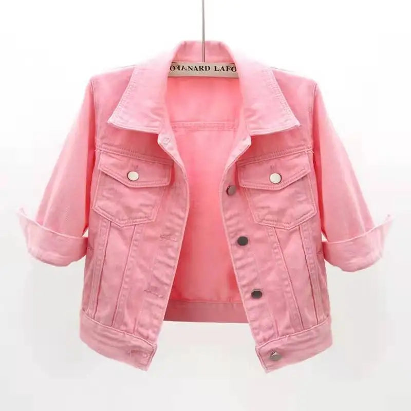 Women Denim Jacket Spring Autumn Short Coat