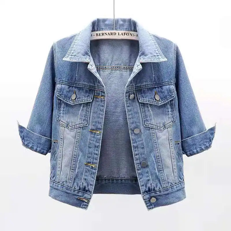 Women Denim Jacket Spring Autumn Short Coat