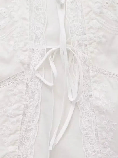 Women's Lace Embroidery Blouses, O Neck, Sleeveless