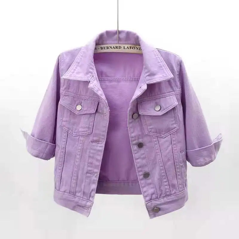 Women Denim Jacket Spring Autumn Short Coat