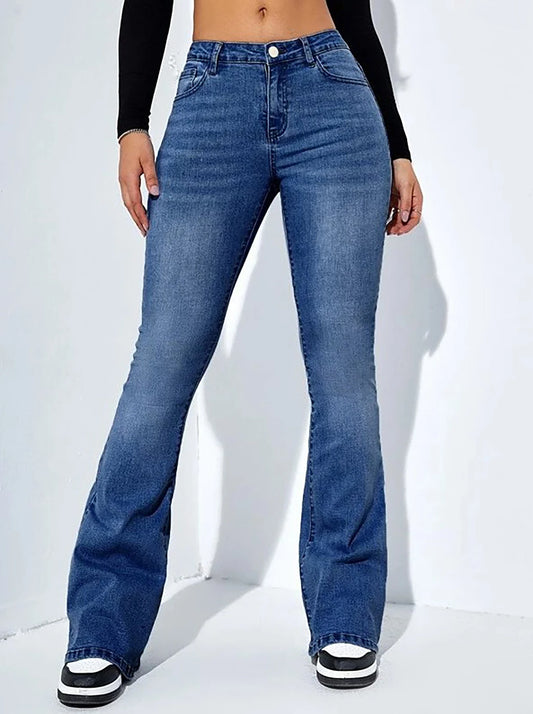 Women's Jeans High Waist Stretch Comfortable Flared Pants Denim Jeans