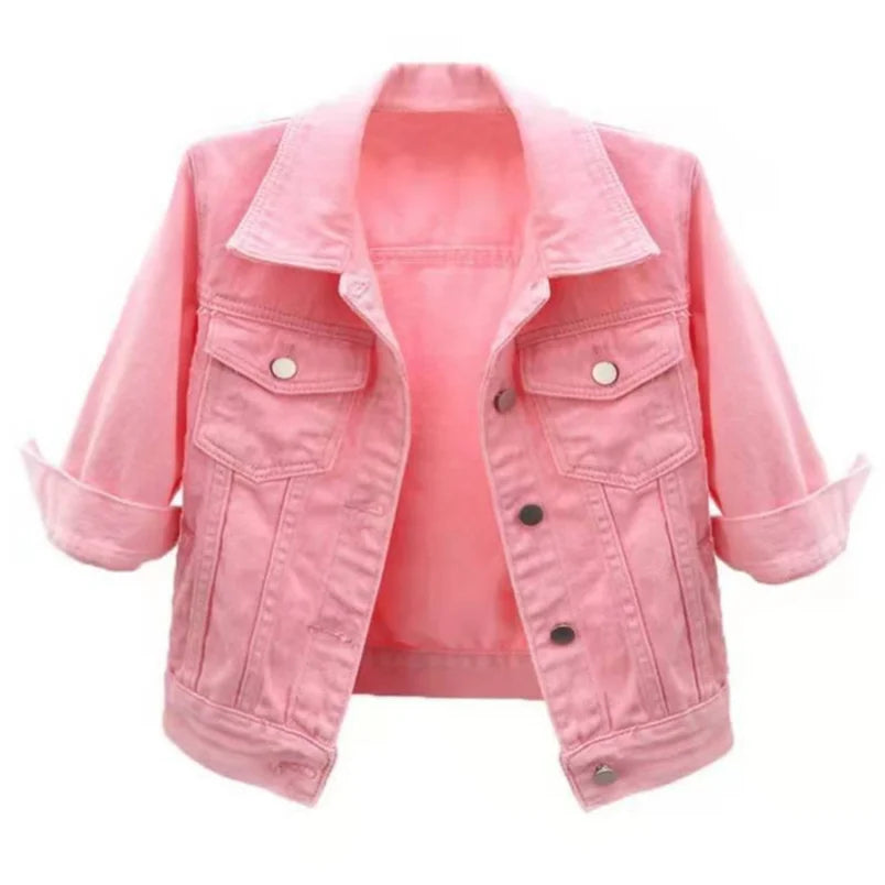Women Denim Jacket Spring Autumn Short Coat