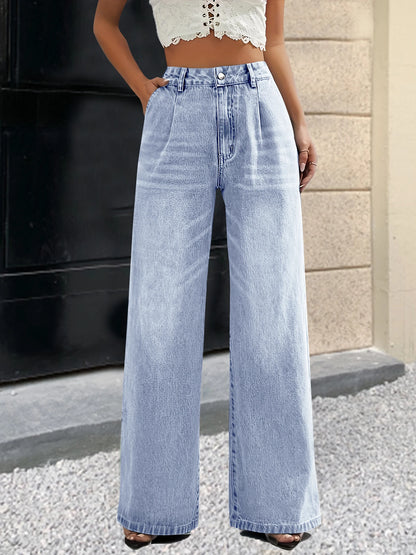 New Women's Cross-Border European and American Style Solid Color Jeans