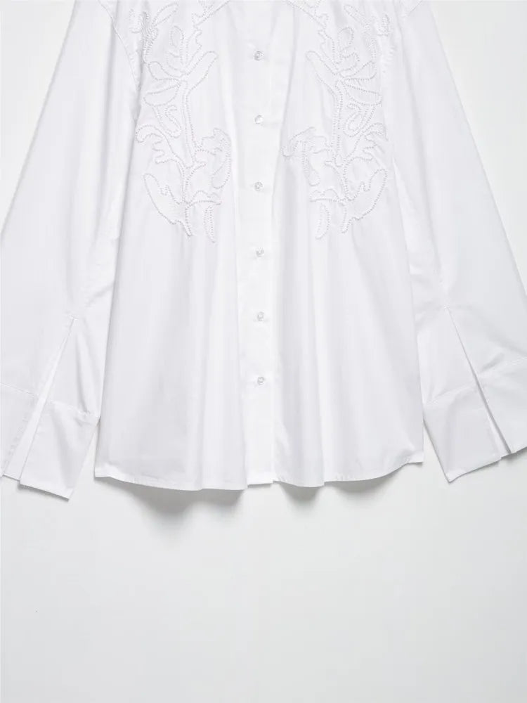 Embroidery Shirt Women Spring Casual Simple Women's Shirts